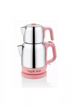 چای ساز برقی کرکماز A331-04 صورتی (اصلی) KORKMAZ Pink Chrome Çaytema